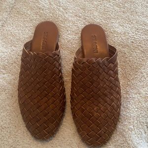 St. Agni woven brown mules